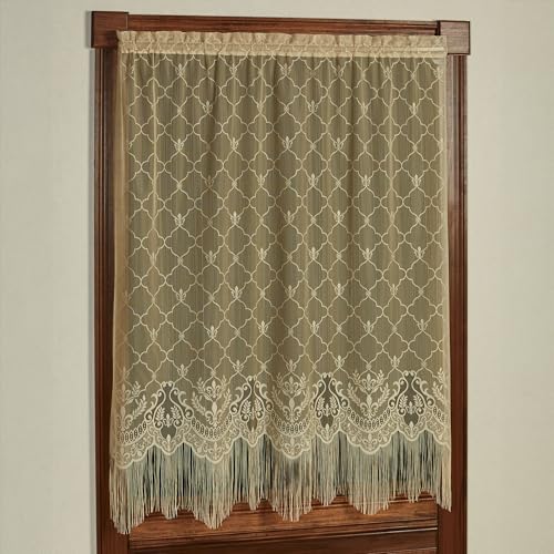 Touch of Class Victorian Fleur de Lis Lace Window Treatment Curtain Panel - Polyester - Antique Gold...