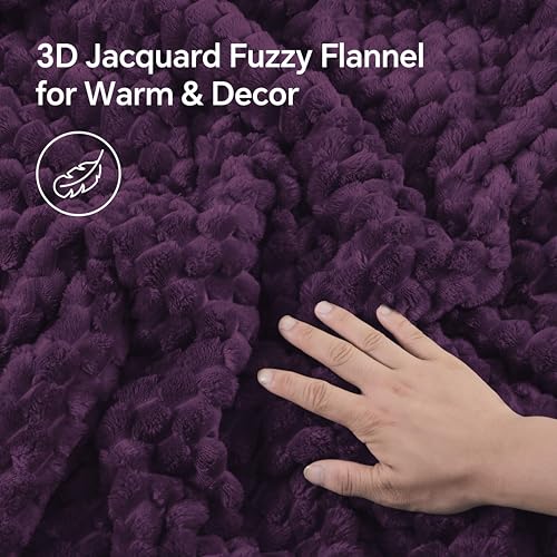 Image of BEDELITE Fluffy King Size Comforter Set - Purple Fleece Soft Comforter for King Size Bed, Luxury Warm Bedding Set for Winter, Fuzzy Bed Set 3 Pieces (1 Comforter, 2 Pillowcases)