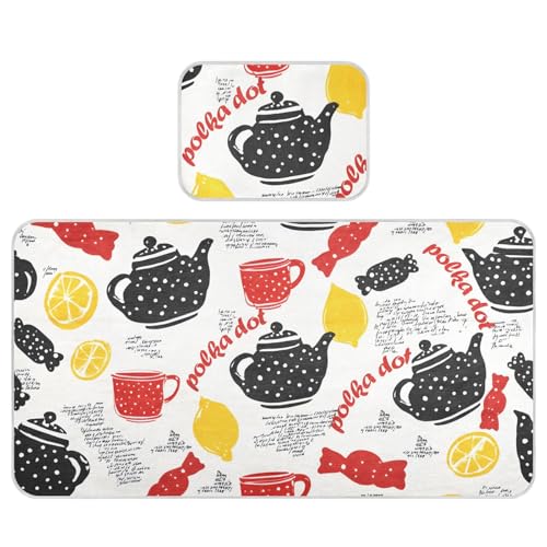 Bolaz Summer Sleeping Bed Pad, Wave Dot Teapot Pattern Cooling Mattress Set Breathable Bed Mat Ice Silk Mat + Pillow Cover for Toddler Boys Girls