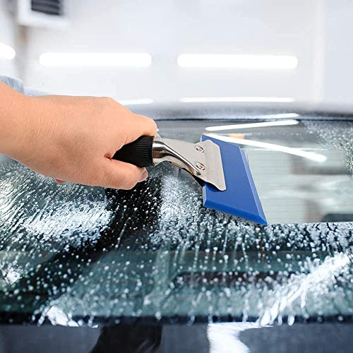 Image of RockRose 5 inch Anti-Slip Handle Professional Squeegee for Window Tinting & Vinyl Wrap Applicator - Rubber Squeegee with Stainless Steel Handle Streak-Free Auto Window Cleaner for Car Available Various