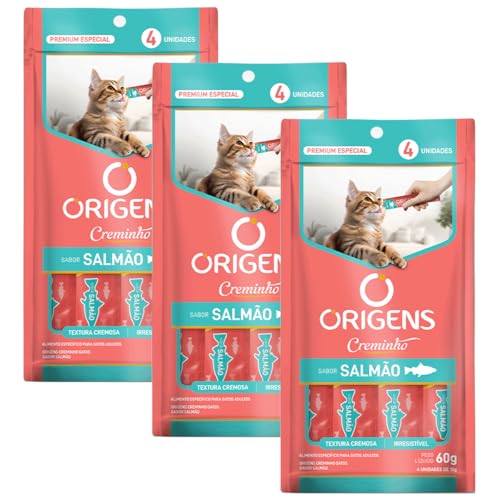 Origens Creminho Gatos Salmão 60g 3un Igual Churu Sachê