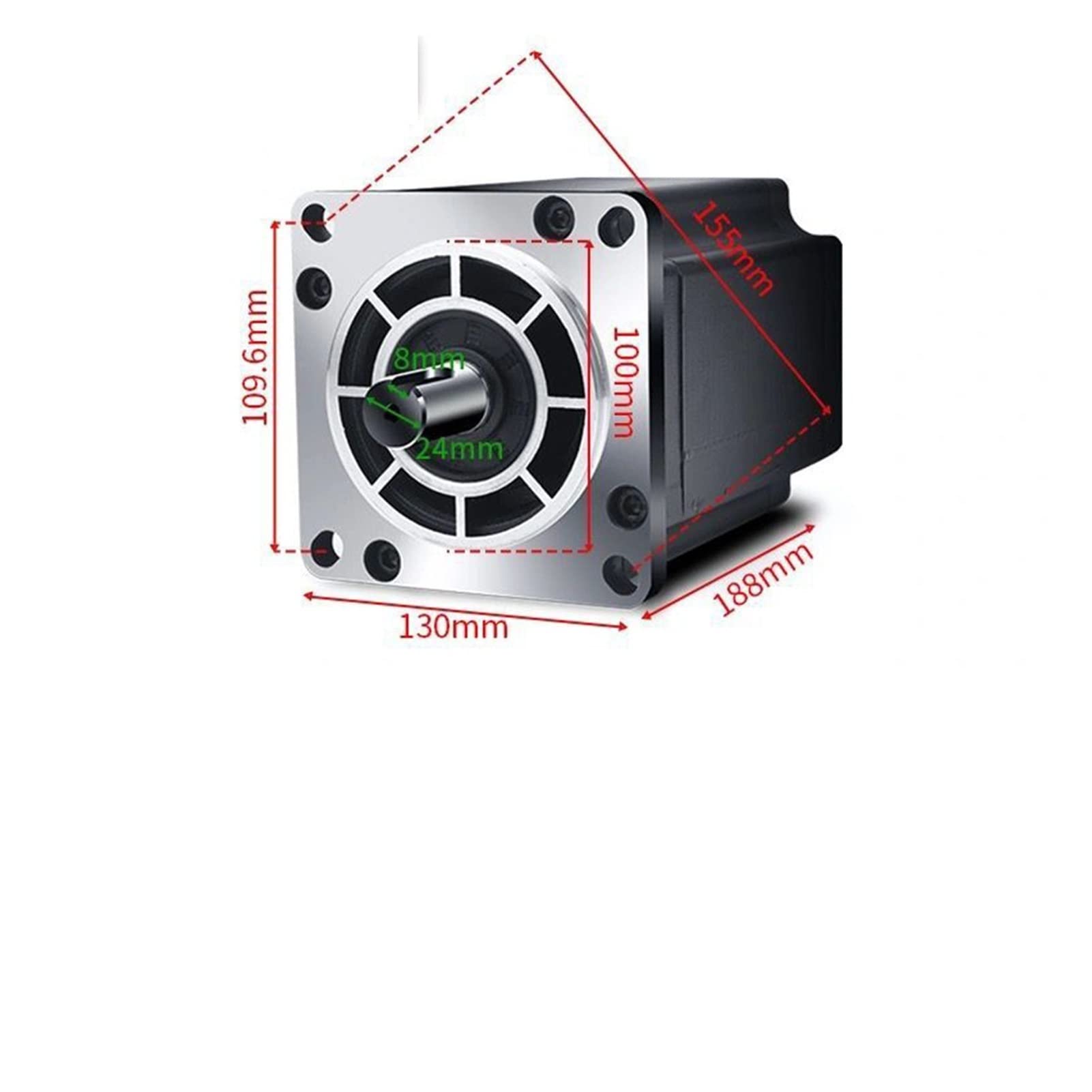 Schrittmotor, 110/130 Zweiphasiger Dreiphasensteuerungstreiber Schrittmotor Set Hybrid Hochleistungsdrehmomentmotor für DIY-CNC-3D-Drucker(130-20nm)