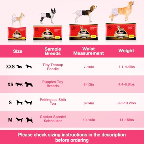 Image of Dono Disposable Pet Diapers Female Dogs Super Absorbent Soft Heating Pee Diapers Liners XXS-M, Including 14-20count Puppy Diapers Dogs Cats (XX Small 60count)