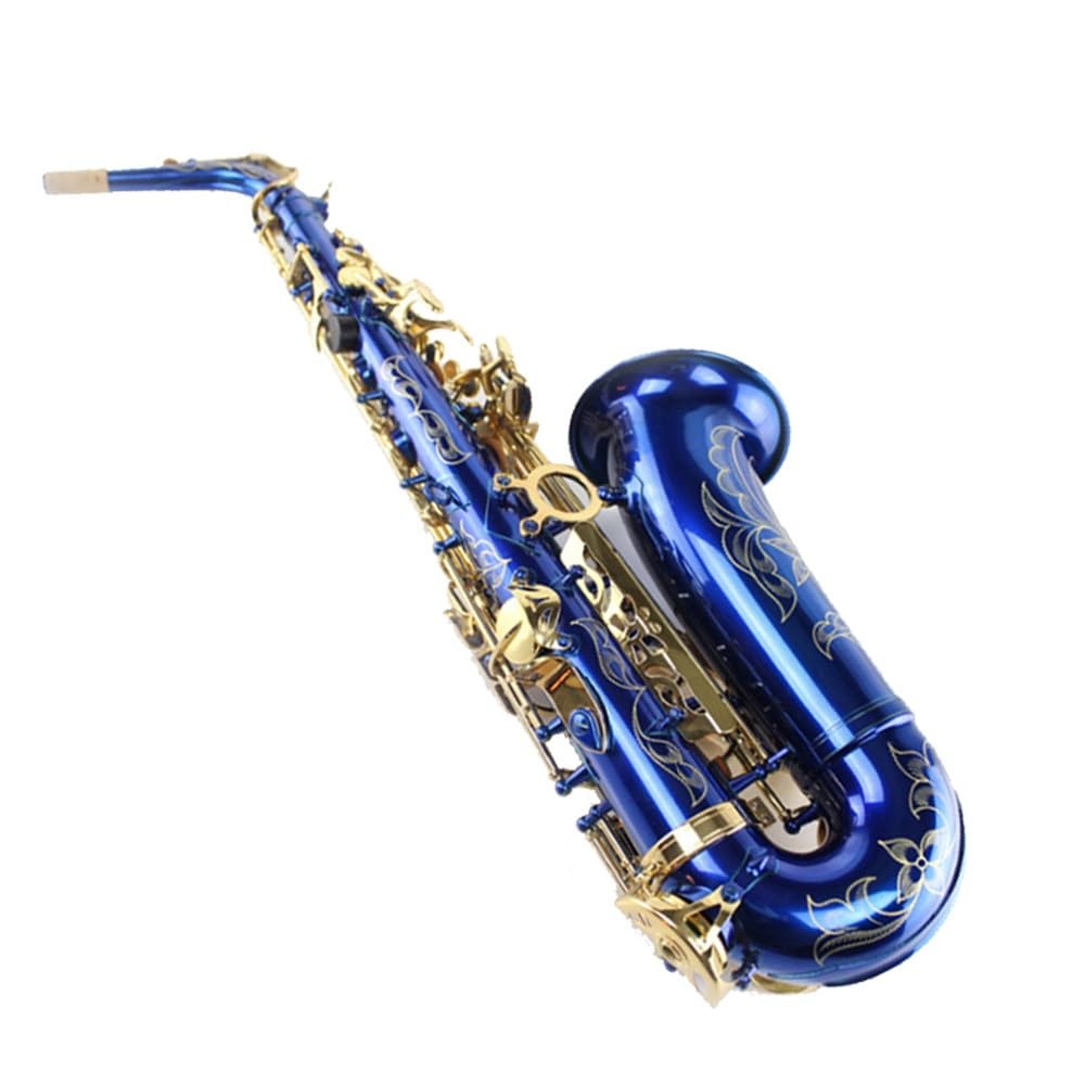 Strumento for sassofono contralto, strumento da gioco professionale, tasti in oro blu con superficie del corpo in ottone. Modello dorato, sassofono contralto professionale in mi bemolle, set for sasso