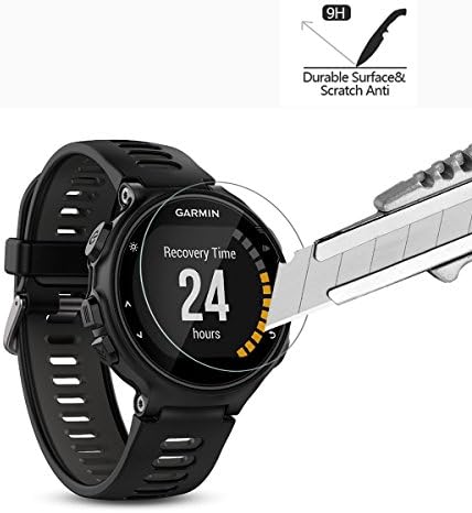 AKWOX (Pack of 4) Tempered Glass Screen Protector for Garmin Forerunner 735XT GPS Multisport and Running Watch, [0.3mm 2.5D 9H] Premium Clear Screen Protective Film for Garmin Forerunner 735XT