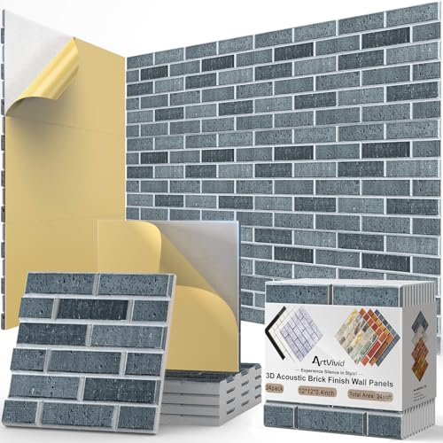 Panneaux acoustiques mousse autocollante lot de 24 plaques d'insonorisation murale 30x30