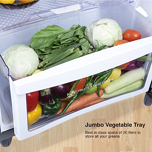 Image of Godrej 255 L 2 Star Inverter Frost-Free Double Door Refrigerator Appliance with Jumbo Vegetable Tray (RF EON 255B 25 HI TH ST, Thunder Steel, 2022 Model)