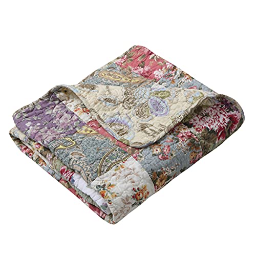 Couvre-lit matelassé Patchwork en microfibre douce style chic 233x243cm - 7