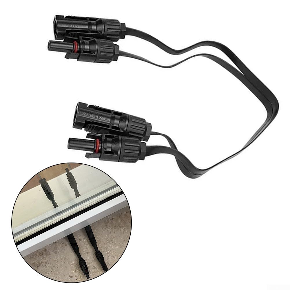 Cable Solar Plano De 50 Cm - Fácil Instalación Sin Taladrar, Ideal Para Paneles Solares En Balcones