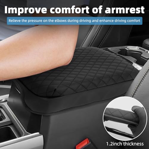Image of Center Console Armrest Cover for Ford F250 F350 F450 F550 2023 2024 2025 2026 Fully Covered Anti-Scratch Thickened Heighten Protector Interior Accessories(for Bucket Seat Console)