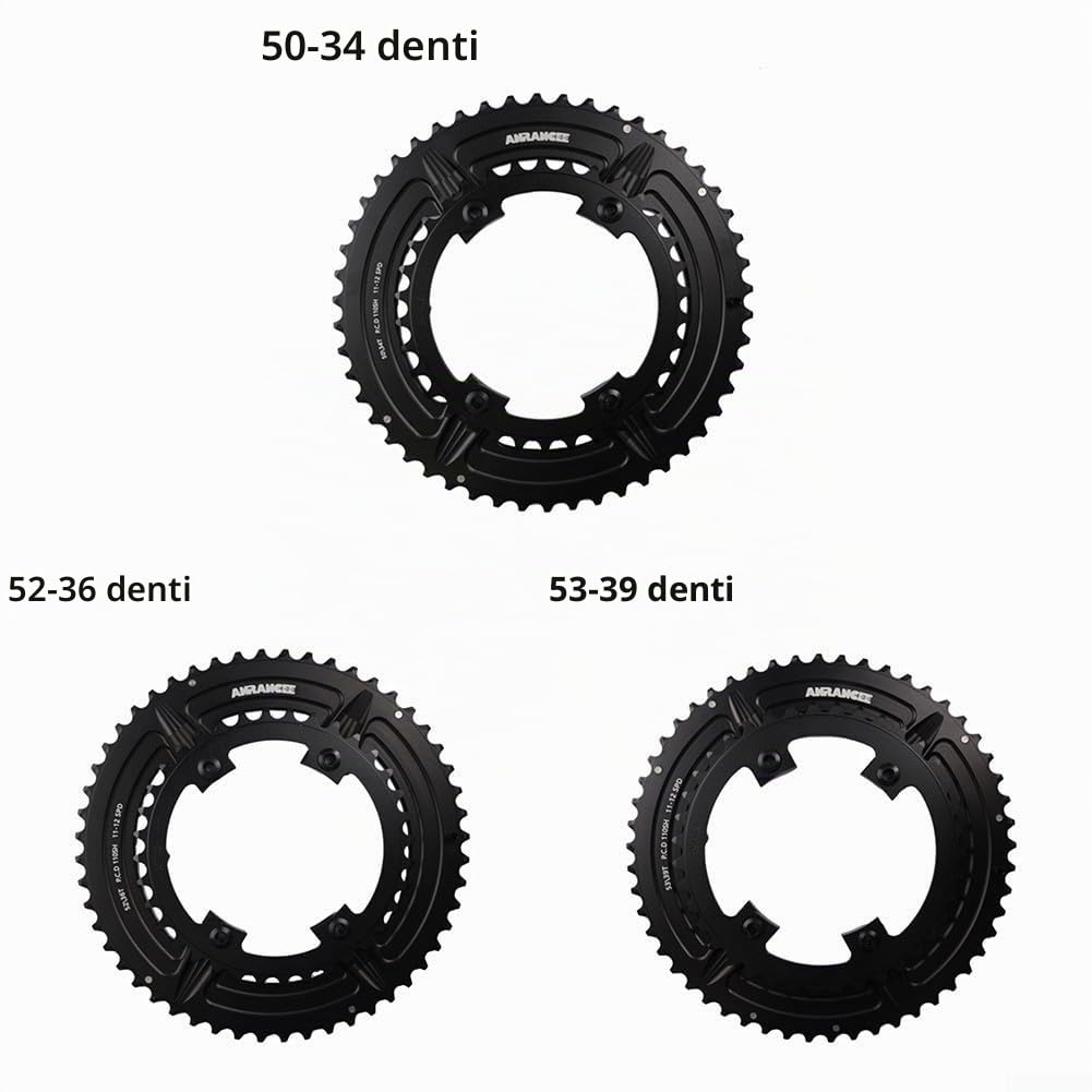 Corona doppia per bici da strada, 2 pezzi di ricambio per corona da strada per Shimano R7000, R8000 R6800 5800 (34/50T)