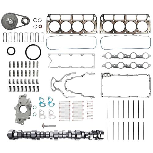 5.3L Sloppy Mechanics Stage 2 Camshaft Lifters Kit & Full Head Gasket Set w/Timing Chain Kit & Oil Pump Compatible with GM Chevy LS1 4.8L 5.3L 5.7L 6.0L 6.2L LS +7.400 V8 12499225 E1840P