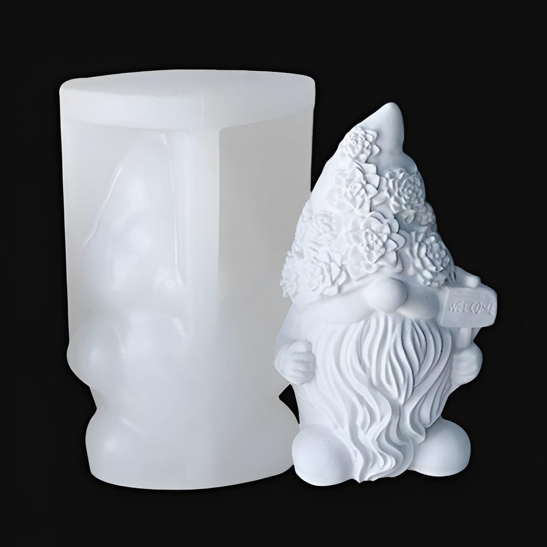 Gnome Resin Molds Dwarf Silicone Mold Lucky Clover Elf Epoxy Mold with Shamrock for DIY St Patrick's Day Craft, Faceless Gnome Figurines, Spring Ornament
