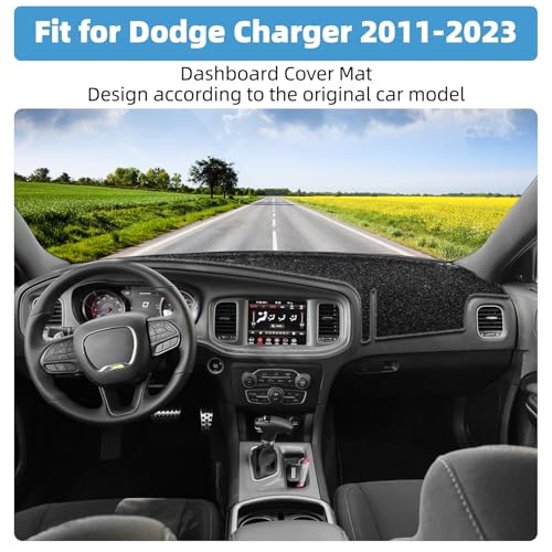 Image of Dash Cover Mat for Dodge Charger 2011-2023 Non-Slip Dashboard Cover Mat Sunshade UV Rays Protector Interior Accessories