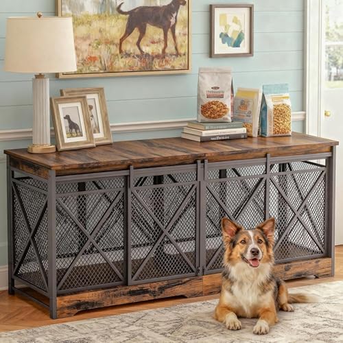 COZPAW 78-Inch Double Dog Crate with Divider