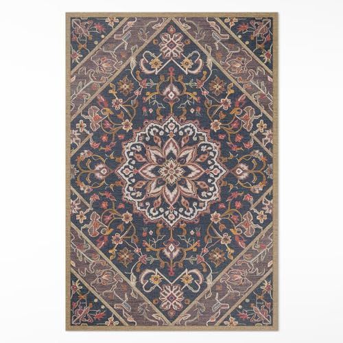 Alfombras de Vinilo 120x180 cm Impermeable Decoración de Interiores PCV Rectangular Fácil Limpieza para Cocina Salón y Dormitorio de Material Sintético de Calidad - Adorno Turco