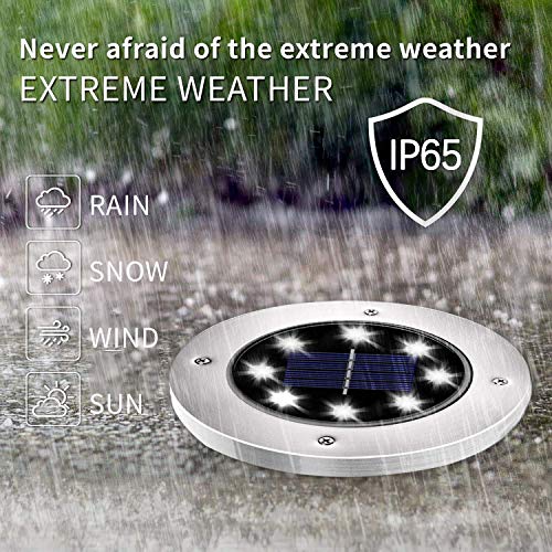INCX Solar Ground Lights, 12 Packs 8 LED Solar Garden Lamp Waterproof In-Ground Outdoor Landscape Lighting for Patio Pathway Lawn Yard Deck Driveway Walkway White