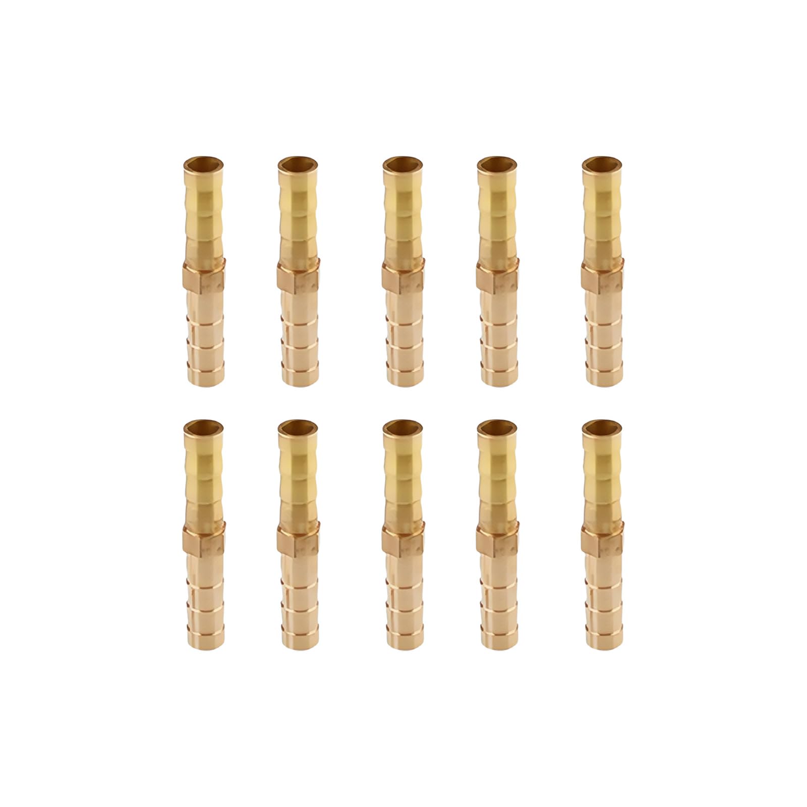 Kalttoy 6Mm 10Pcs Brass Barbed Tube Fittings Heat & For Plumbing Systems Repair & Maintenance Brass Tubing Reducer Adapters