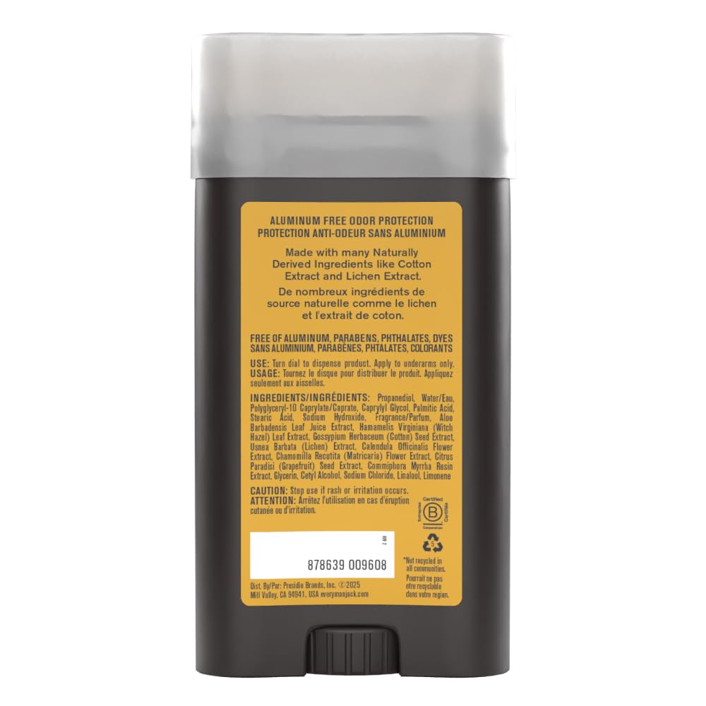 Every Man Jack Amber + Sandalwood Men’s Deodorant - Stay Fresh with Aluminum Free Deodorant For all Skin Types - Odor Crushing, Long Lasting, with Naturally Derived Ingredients - 3oz (2 Pack) - Image 9