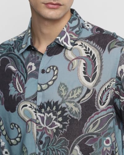 Image of MUFTI Multicolor Paisley Slim Fit Shirt