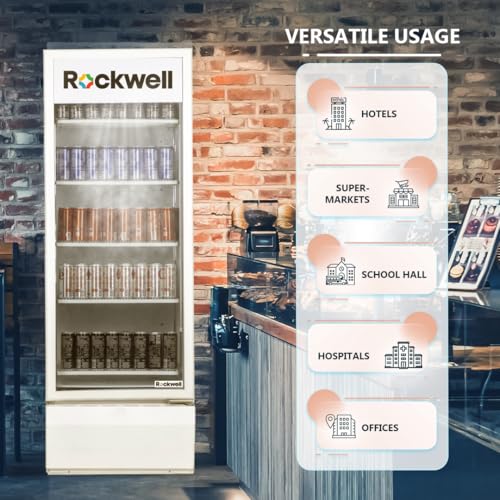 Image of ROCKWELL RVC400 Visi Cooler, Single Glass Door, 5 Shelves, LED Lighting, Fast & Even Cooling, Auto-Defogging, 4-Year Warranty