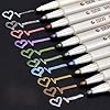 Willilngood Marqueurs Métalliques Feutres 10 Couleurs Métalliques Ecrire sur Toute la Surface,DIY Album, Scrapbooking, Travailler pour la Carte