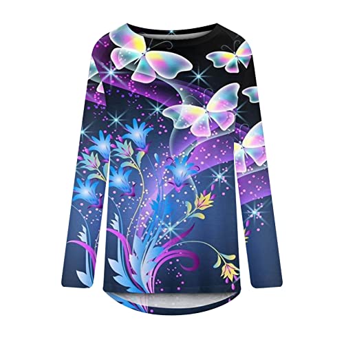 Camiseta de verão outono meninas manga longa 2023 roupas gola redonda algodão gráfico brunch blusa c