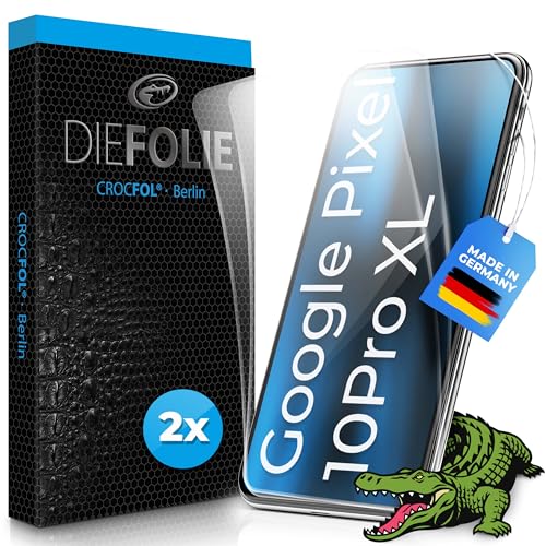 Crocfol DIEFOLIE für Google Pixel 10/10 Pro vom Testsieger [2 St.] - selbstheilende Premium 5D Langzeit-Premium-Schutzfolie Made in Germany (Casefit)