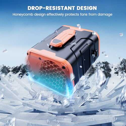 Image of coldSky Upgrade Portable Waist Fan Clip On, 10000mAh Rechargeable Wearable Belt /Neck Personal Fan with Light, 5 Speeds Strong Airflow Cooling for Outdoor Jobsite Camping Travel