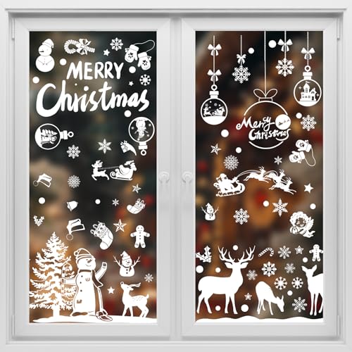 SLWOO Fensterbilder Weihnachten Selbstklebend, 256 Stück...