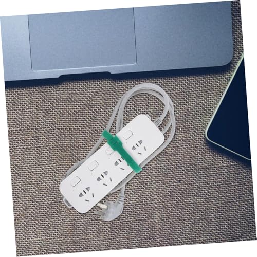 COHEALI 100pcs Organizadores de Cordón Reutilizables con Abrazaderas de Gancho y Bucle Verde para Cables de Carga y Gestión de Electrodomésticos Bajo el Escritorio miniatura 7