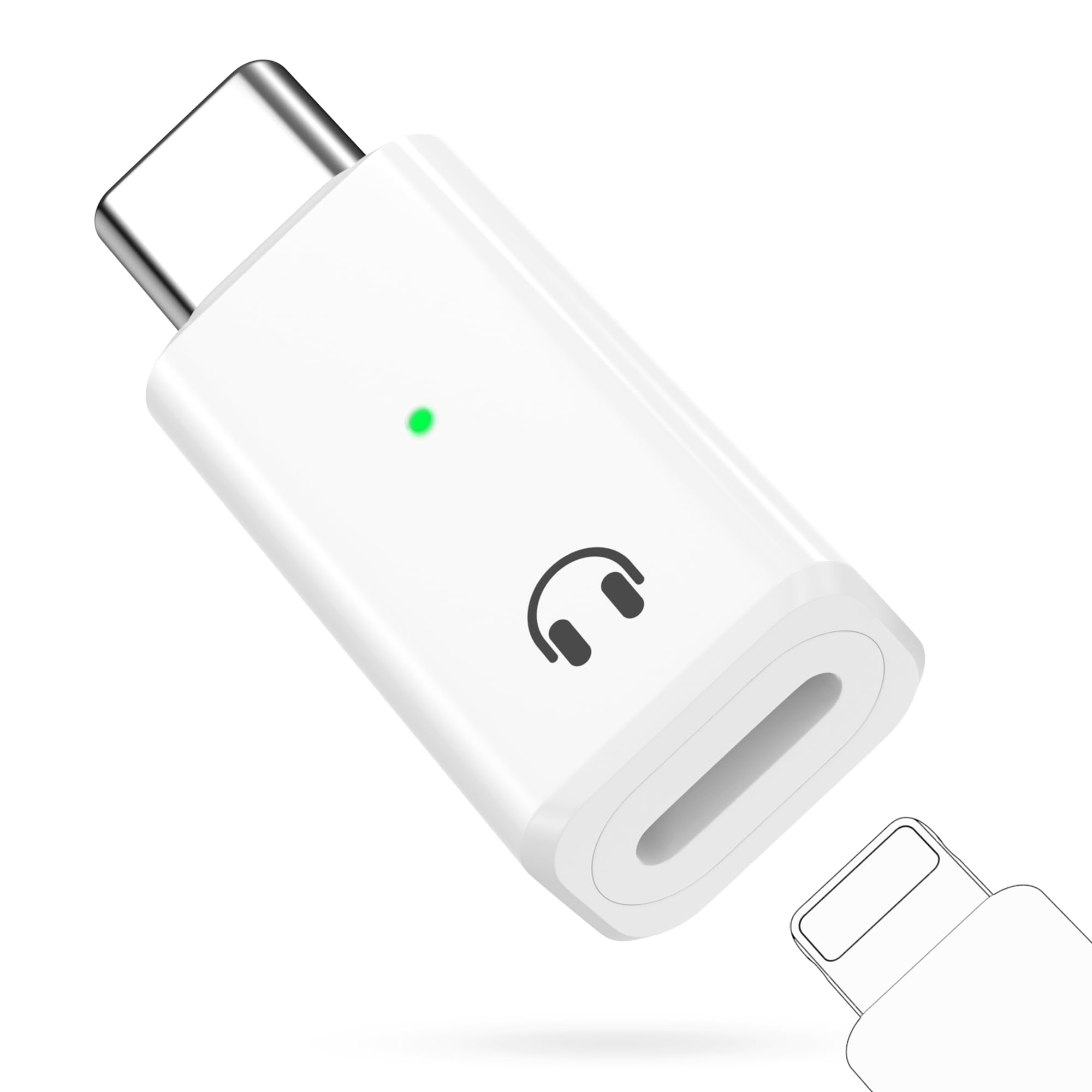 MoKo Lightning to Type C Earphone Adapter, Earphone Converter, Earphone Terminal, Lightning to USB Type C, Supports Only Audio Functions such as Calling, Music and Playback, Aluminum Shell,