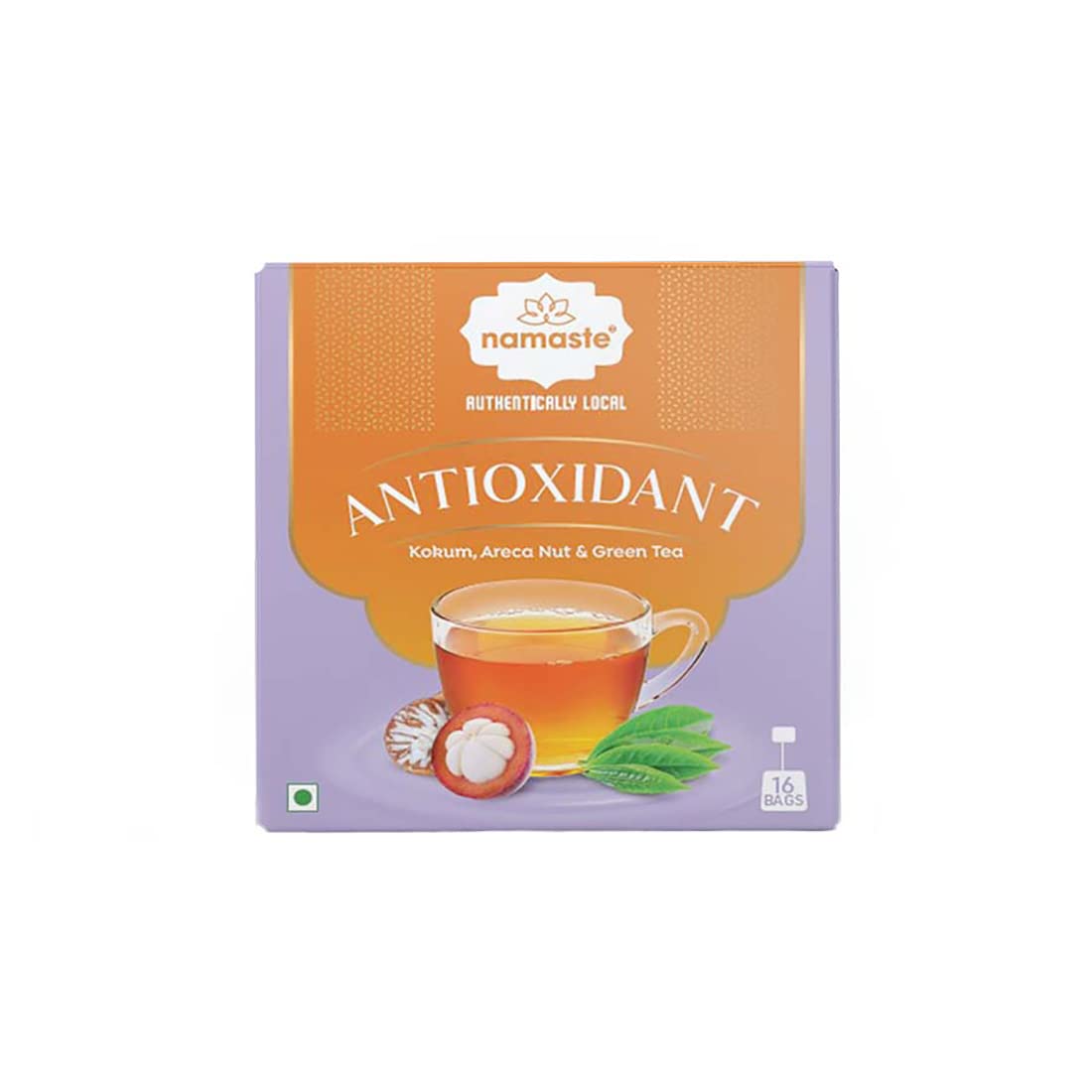 Antioxidant Herbal Green Tea | Caffeine Free | Natural Herbs | 16 Sachets Dip Bag