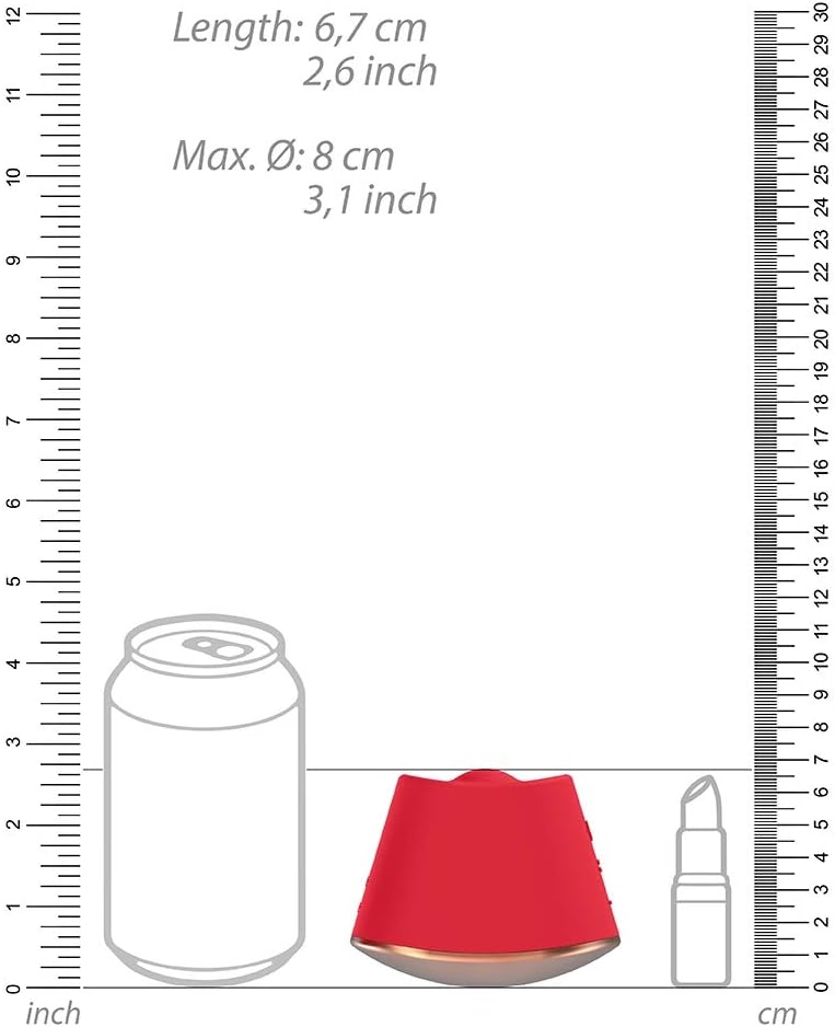 Shots - Elegance Rotating & Vibrating Clitoral Stimulator - Dazzling - Red