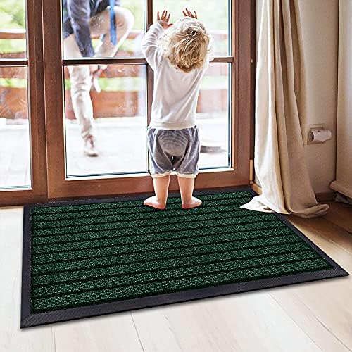 Prime Linens Waterproof Door Mats Outdoor Rug Stop Slip - Strong PVC Rubber Backed Floor Mats Anti Slip Washable Runner RugHallways Hall Entrance Back Front Door (Grey, 80 x 150 cm - Large Runner)