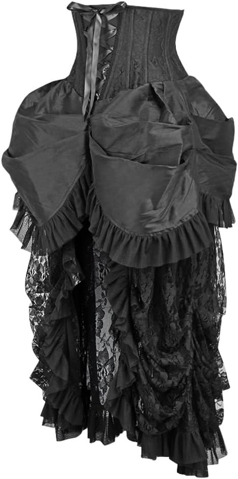 Daisy corsets Women's Daisy Corsets Top Drawer Steel Boned Lace Victorian Bustle Underbust Corset Dress