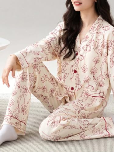 Image of LITZO Womens Korean Night Dress || Pyjama Set ||Korean Nightsuit || Women Nightwear ||Round Neck Half Sleeve Nightsuit || Loungewear || Everyday Nightdress (L-221-227)