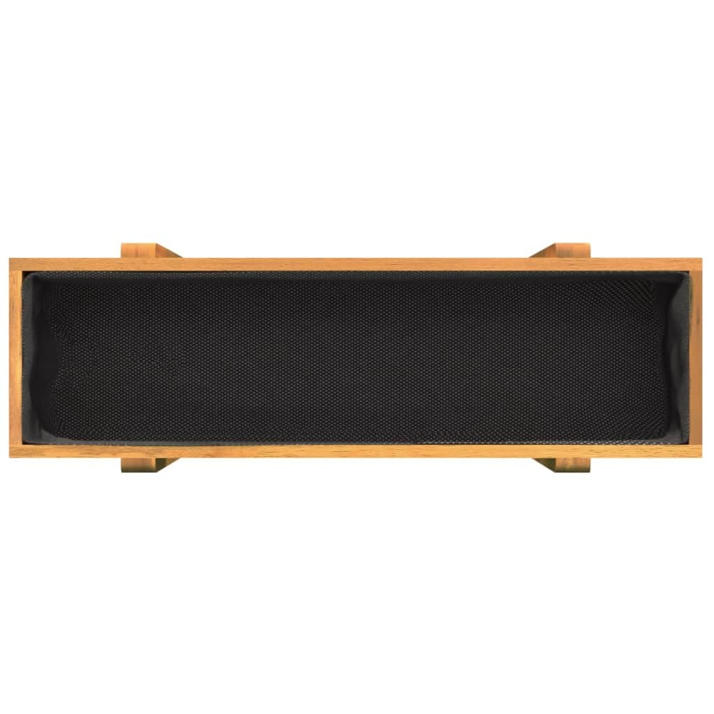 Jardinera de madera maciza de acacia, 90 x 30 x 75 cm, con estante, resistente a las heladas, para balcón, terraza y jardín, jardinera, interior y exterior, maceta, almacenamiento de agua