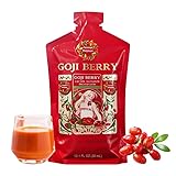 Jus concentré pur de baies de goji Baies de goji Zhongning 100% naturelles, sans additifs, favorise le sommeil et renforce le système immunitaire 12 sachets de 30 ml (1 fl oz) NET 360 ml (12,2 fl oz)