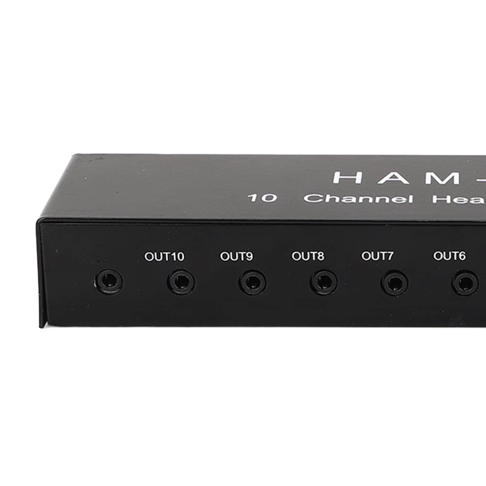 Distributore Amplificatore per Cuffie a 10 Cuffie Stereo Hp10 Ham per Audio Multicanale 12Db 10K Cuffie Stereo a 10 Ricevitore Stereo in Lega di Lega per Audio Stereo