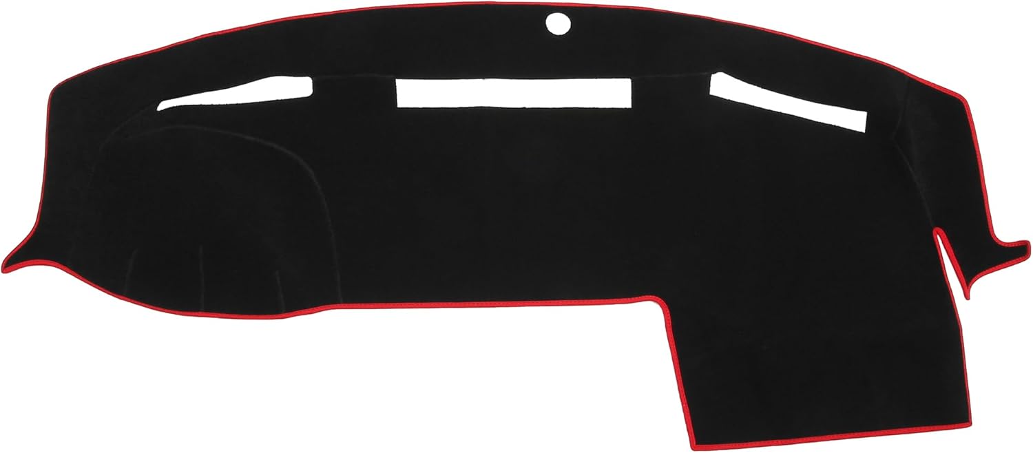 Car Dashboard Cover Compatible for Dodge for Ram 2010-2018, Protective Polyester Red Center Console Interior Trim Dash Cover Mat Pad