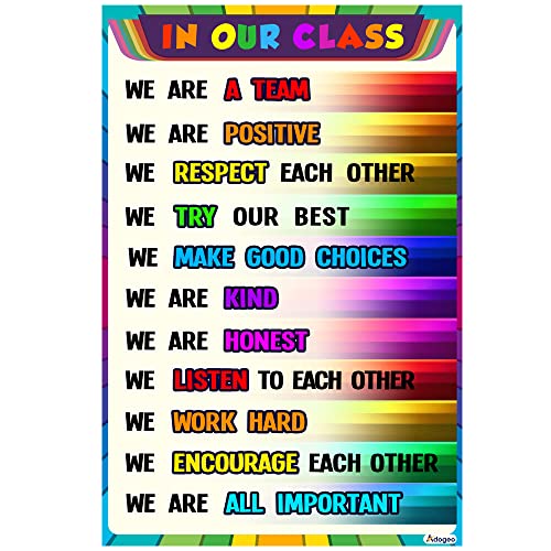 ADOGEO Classroom Rules Poster (16x24) - Inspirational Decor for Elementary,