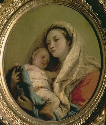 Impression Toile Tiepolo Dame à l'enfant endormi Décoration Murale 60x90