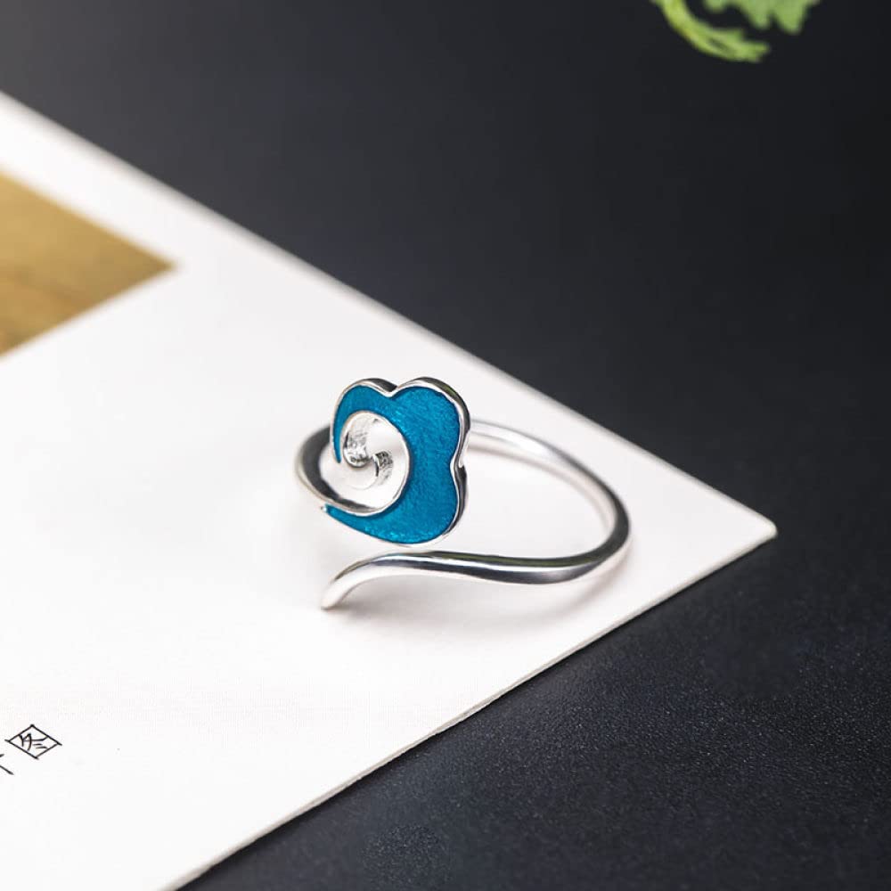 Bague argent S925 ajustable motif nuages alliance éternité