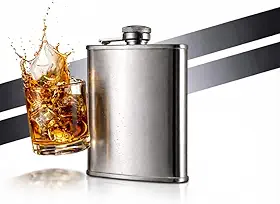Cantil De Bolso Em Inox Porta Bebida Whisky Vodka 200ml Premium Prata Rum Gin Cachaça Vodca