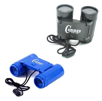 Qbic Set of 2 Camman Binoculars Toys Children Binoculars Outdoor Polarised Folding Telescope for Kids(2PCS Assorted Colours)