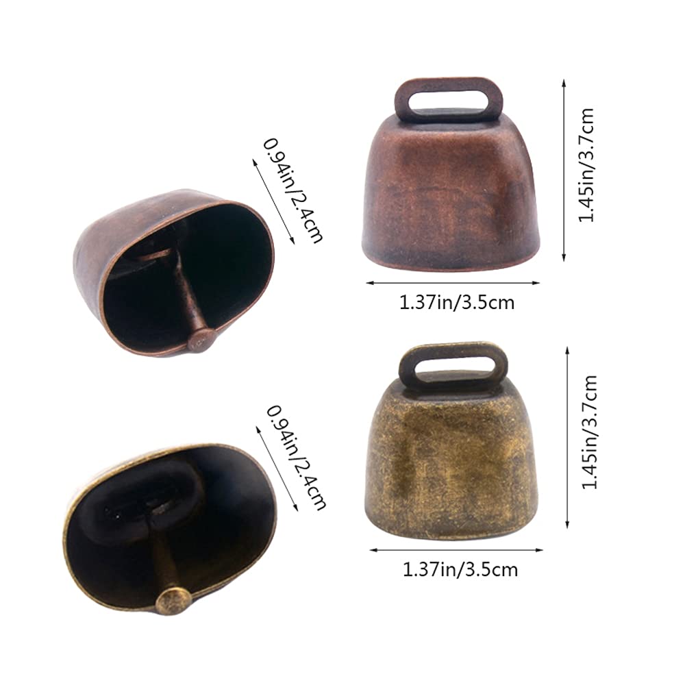 Campane per animali domestici, in rame, per la fattoria, anti-Lost Bells fai da te, 4 pezzi, rosso, bronzo e bronzo verde