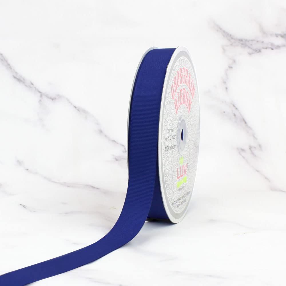 Creative Ideas 7/8-Inch Solid Grosgrain Ribbon, 50-Yard, Royal Blue