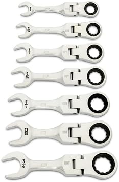 GEARWRENCH 7 Pc 90T SAE Stubby Ratcheting Combination Wrench Set | 86878