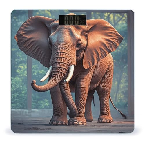 Báscula digital de baño Elephants Red con vidrio templado miniatura 1
